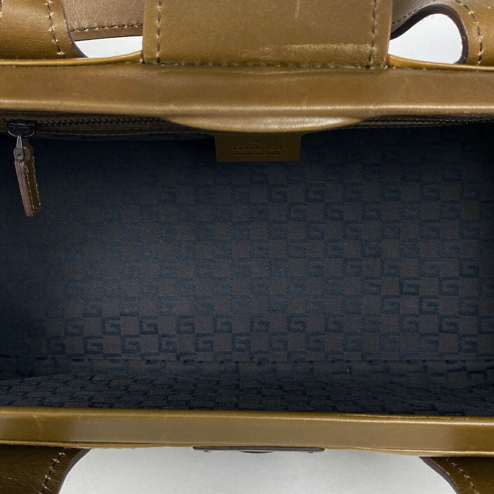 Gucci logo handbag doctors bag leather brown - Picture 6 of 6